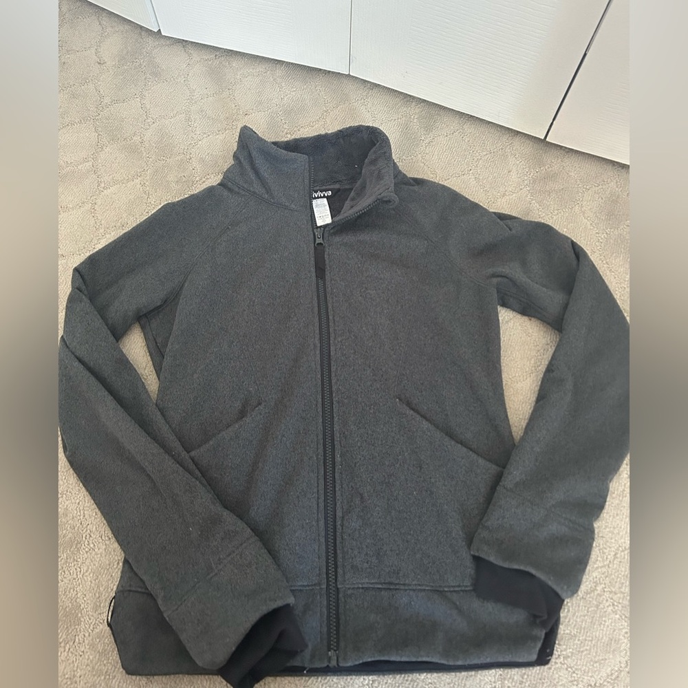 Ivivva Fleece grey zip up jacket